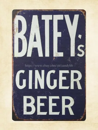 Letrero metálico de GINGER BEER, decoración de pared con publicidad nostálgica