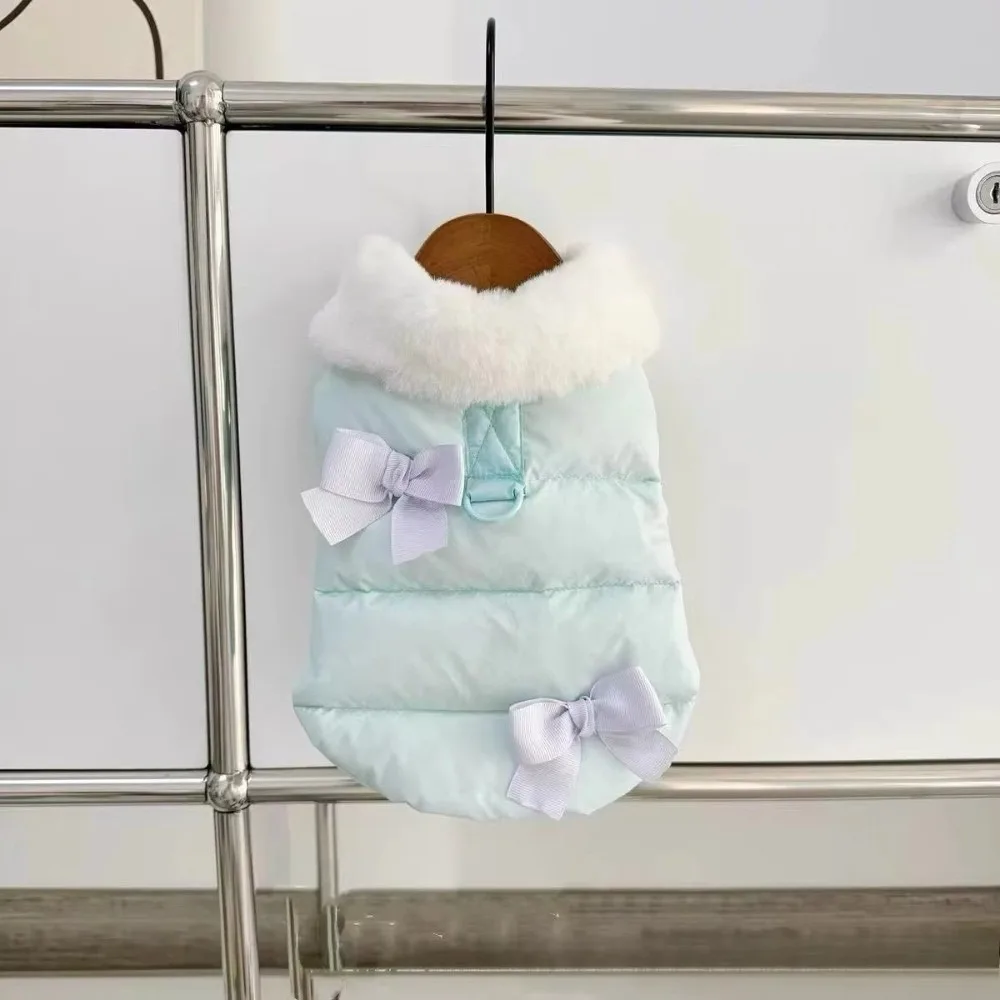 Fashion Winter Dog Warm Clothes Windproof Princess Dog Vest Coat Lining With R-ing Dog Bodysuit for Small Medium Dog