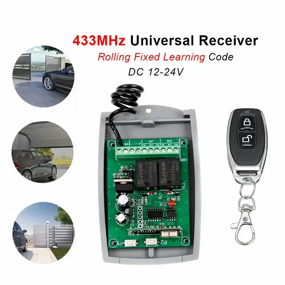 DC12-24V inalámbrico WiFi RF módulo de relé de Control remoto interruptor 2 canales receptor WIFI en casa inteligente