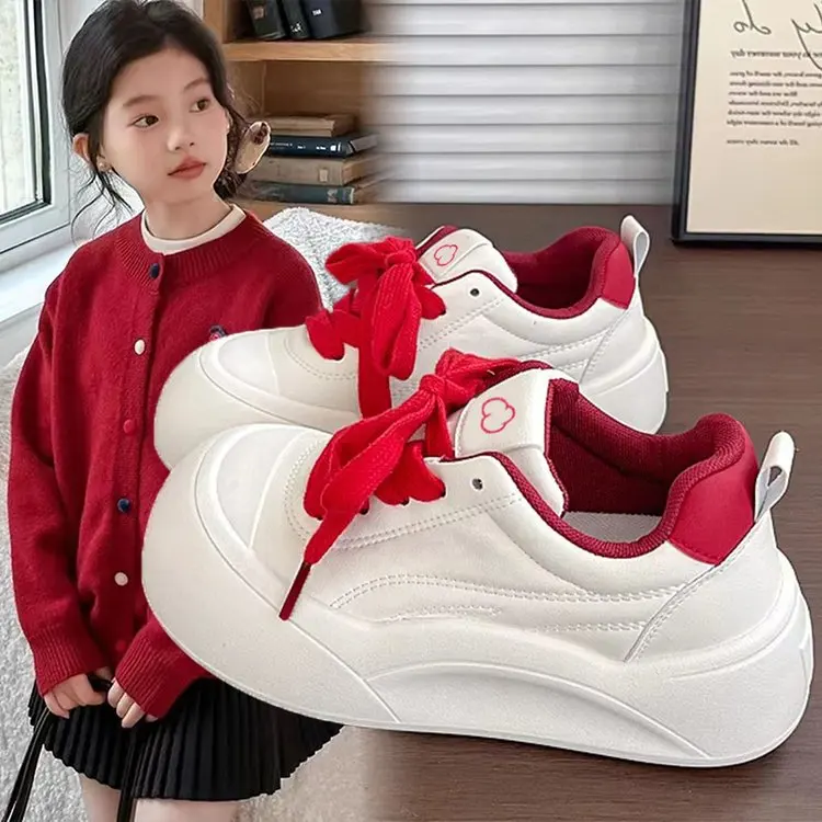 Platform Sneakers Lace-Up Chunky Round Toe Cute Casual Walking Shoes Comfort for Daily Wear School Travel