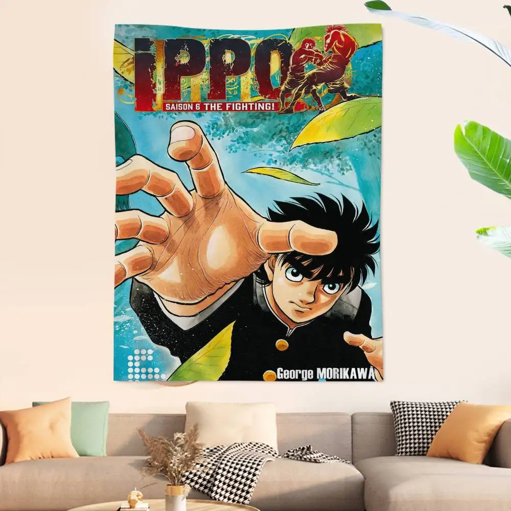 H-Hajime No Ippo Anime Boxing Anime Tapestry Hanging Tarot Hippie Wall Rugs Dorm Home Decor