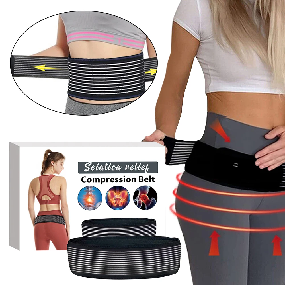 شريط تقويم الفقرات القطنية ، قابل للتنفس ، عرق النسا ، حزام الحوض القطني ، مانع للانزلاق لعظم الحوض الصحيح ،