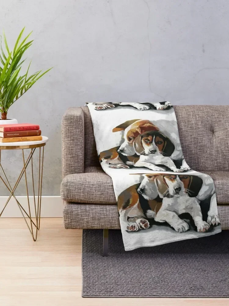 Beagles - Digital Throw Blanket Plaid Soft Plush Plaid wednesday Blankets