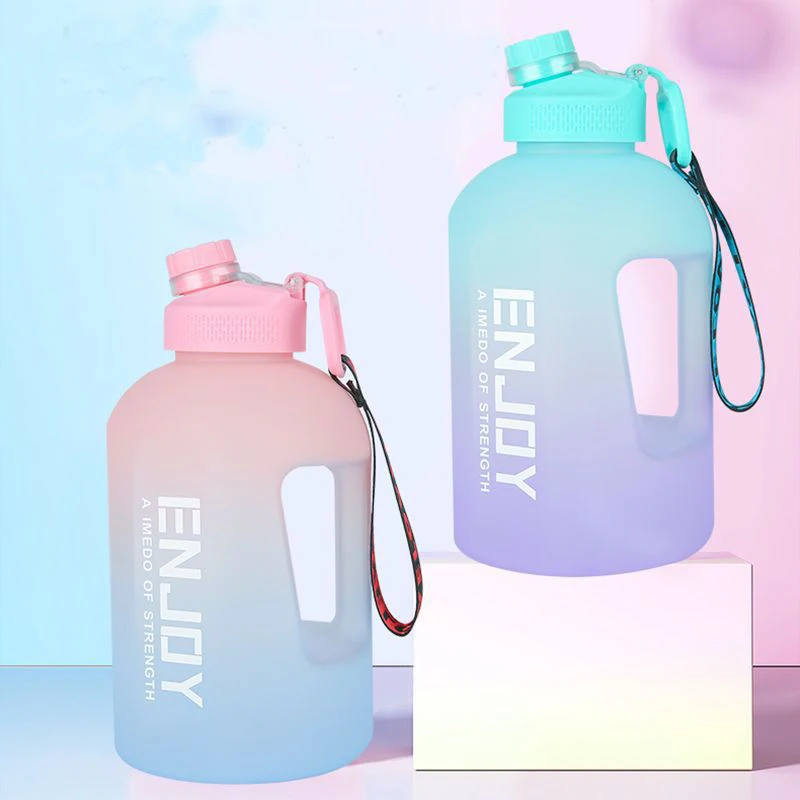 3 Liter Sports Water Bottle With Handle Large Capacity Fitness With Scale Gradient Kettle Outdoor Plastic Portable Water Bottle