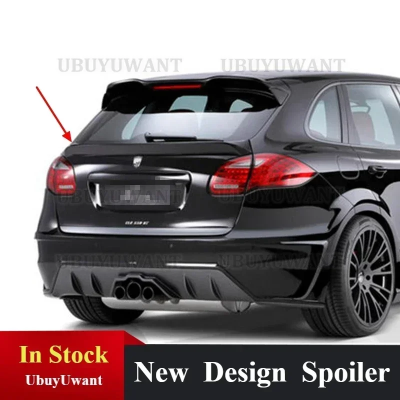 Carbon Fiber Rear Trunk Lip Roof Spoiler Middle Wings Fit For Porsche Cayenne 958 SUV 4 Door Sport 2011 - 2017