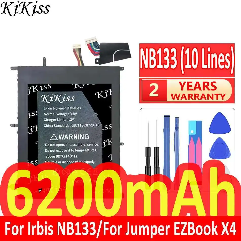 

6200mAh NB133 10 Lines Battery For Irbis NB131 For Jumper Ezbook X4 For Bben N14W TH140A AK14 0154200P HW-3487265 31152200P Safe