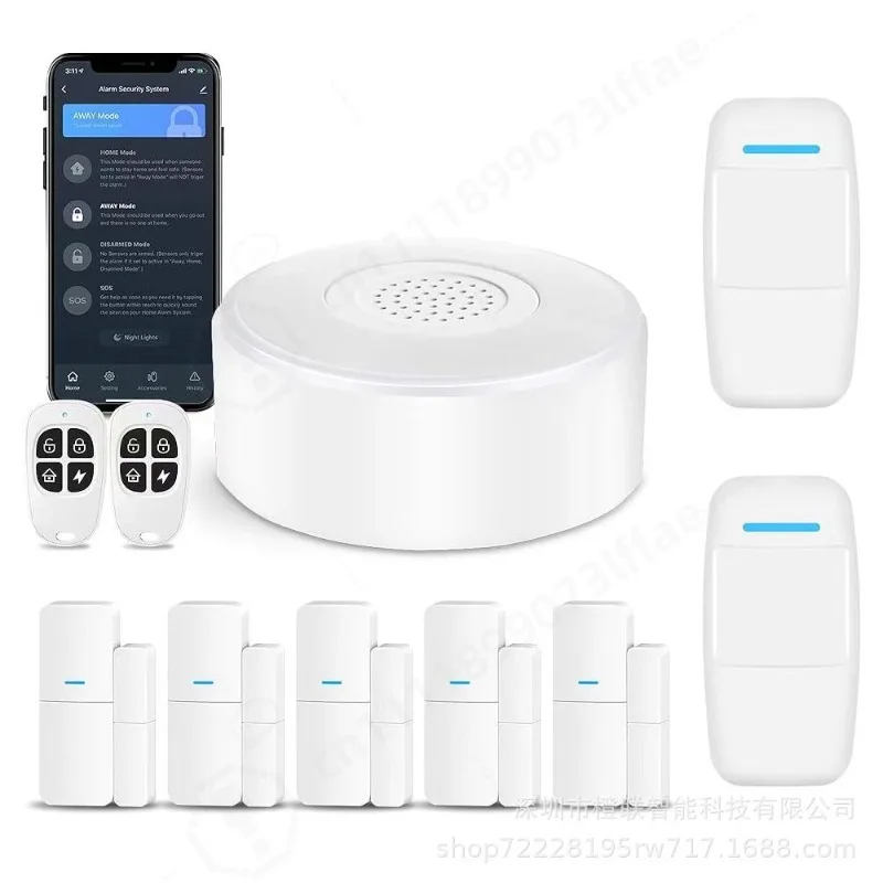 Wireless Sound Light Alarm, Smart WiFi Home Security Alarm System, Remote Control Via Mobile Phone For House Safety