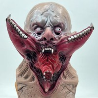 2025 New Halloween Horror Bloody Alien Chomper Latex Mask & Hood - Spooky Atmosphere Costume Accessory