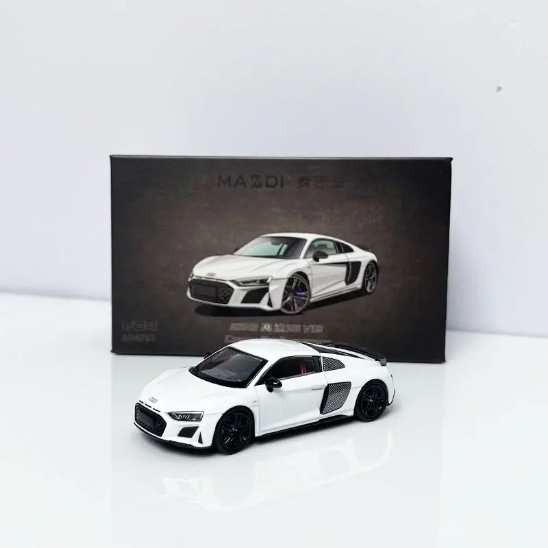 

Массивная модель автомобиля из сплава MASDI 1/64 Audi R8 V10, праздничная подарочная игрушка для мальчиков. Коллекционные украшения для взрослых.