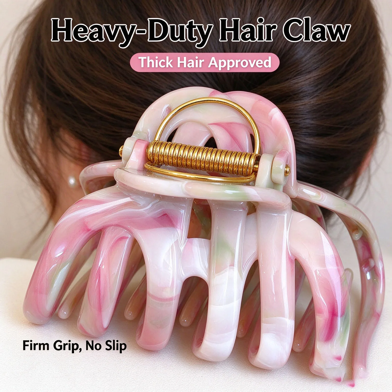 Large Size Marble Stripes Pumpkin Hair Claws Crab Hairpins For Women Sweet Hair Clip Barrettes Headband Hair Accessories Styling