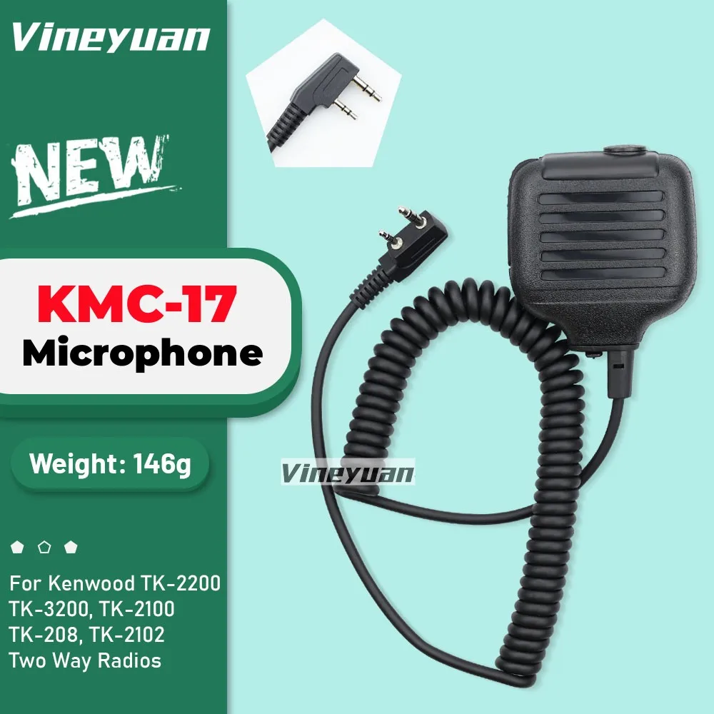 KMC-17 Speaker Microphone for Kenwood TK-2200, TK-3200, TK-2100, TK-208, TK-2102, TK-220, TK-240 or Puxing Wouxun Two Way Radios