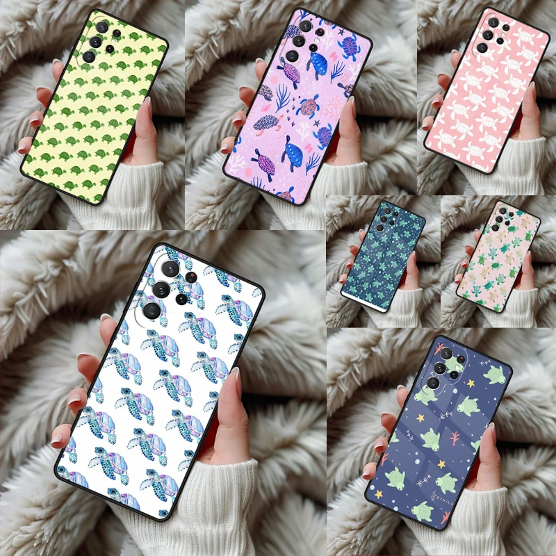 Cute Cartoon Turtle bumper Phone Case For Samsung Galaxy S24 S25 S26 Ultra S22 S23 Plus S21 S20 FE Note10 TPU Cover