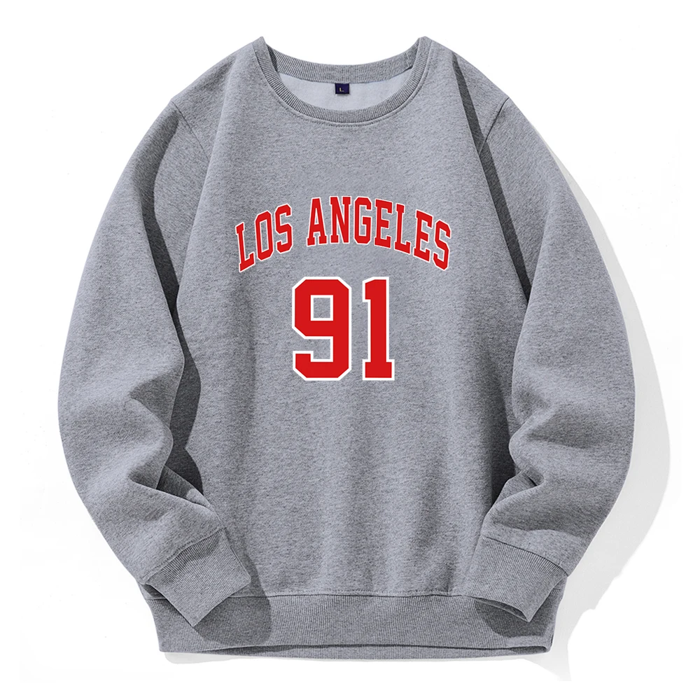 

Los Angeles 91 Team Uniform Printing Hoodie Men Casual Fashion Tide Hoody Breathable Fleece Hoodies Novelty Creative Sweatshirts