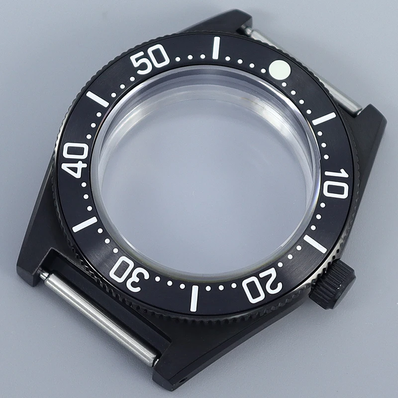 40mm Diving NH35 Watch Case Sapphire Glass Modified Parts For Seiko NH35 NH34 NH36 NH38 Movement 28.5mm Dial Black Tiger Whale