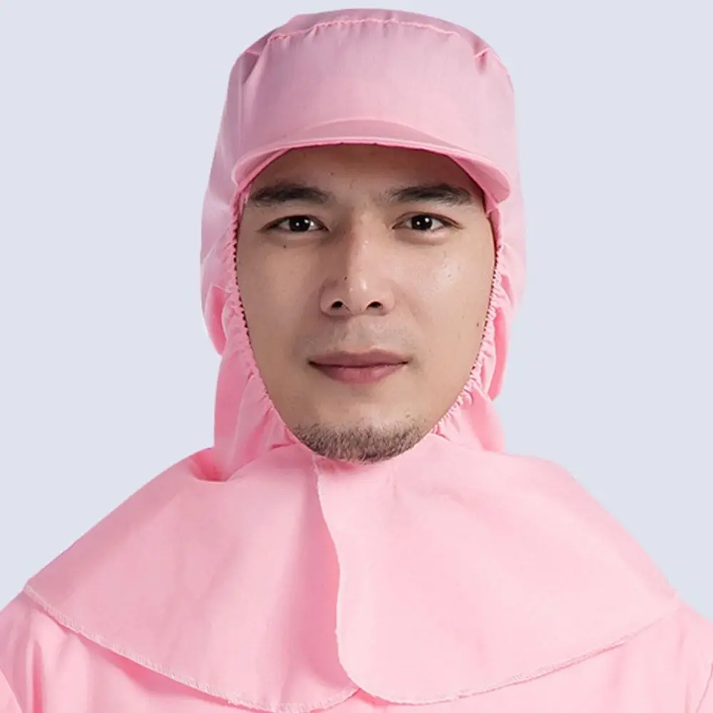 

Easy Wash Dust-free Shawl Hat Breathable Neck Protector Food Service Work Cap Unisex Design Solid Color Workshop Work Hat