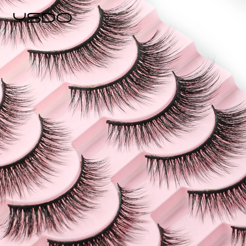 YSDO 3/10 Pairs Dramatic 3d Lashes Fluffy Mink Lashes Natural False Eyelashes Thick Soft Mink Eyelashes Makeup Lashes Extension