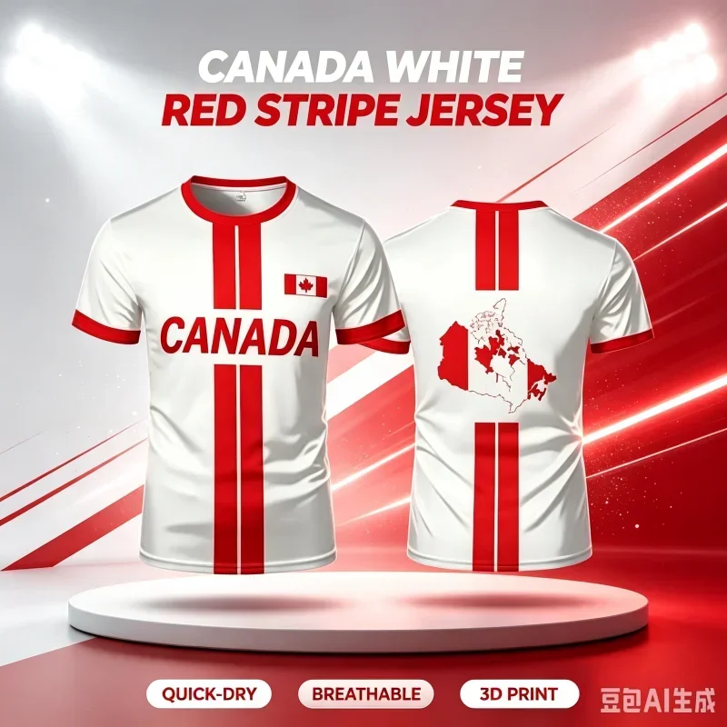 2027 New Canadian Maple Leaf Edition Fan Customized Casual Sports Fast Drying Breathable 3D Printed Tee For Family And Children