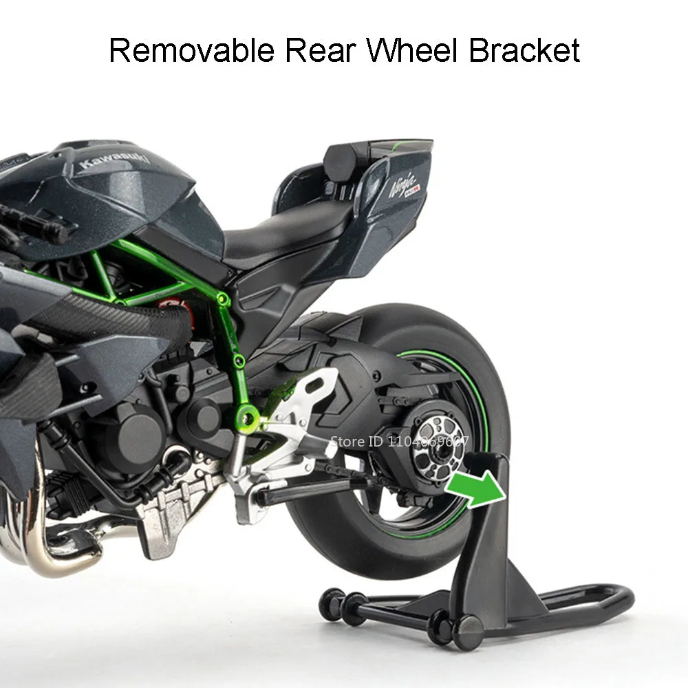 1:12 Spielzeugmodell H2R S1000RR Miniatur-Motorräder Legierung Druckguss Stoßdämpfung Gummireifen Weihnachten Motorrad Geschenke für Kinder – Detail 7