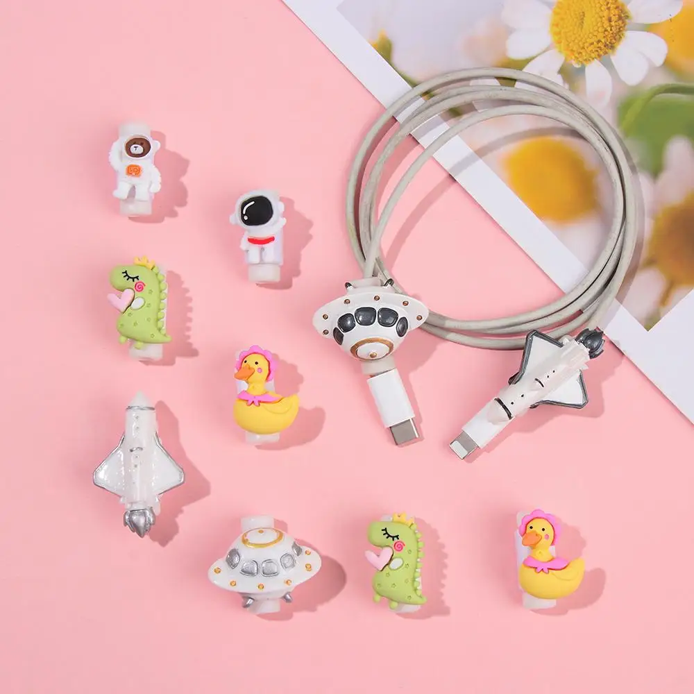 USB Cable Protector PVC Mini Cute Cartoon Data Line Cable Cord Case Universal Charger Plug Protective Cover for IPhone Android