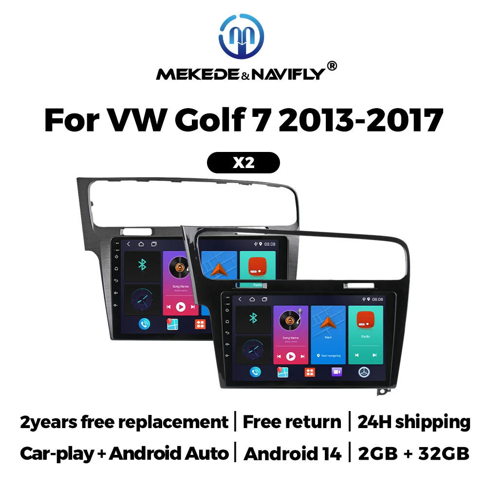 NEW 2025 Android 14.0 Car Radio For VW Volkswagen Golf 7 VII 2014-2018 Autoradio Multimedia Video 2 Din FM GPS Navigaion Carplay