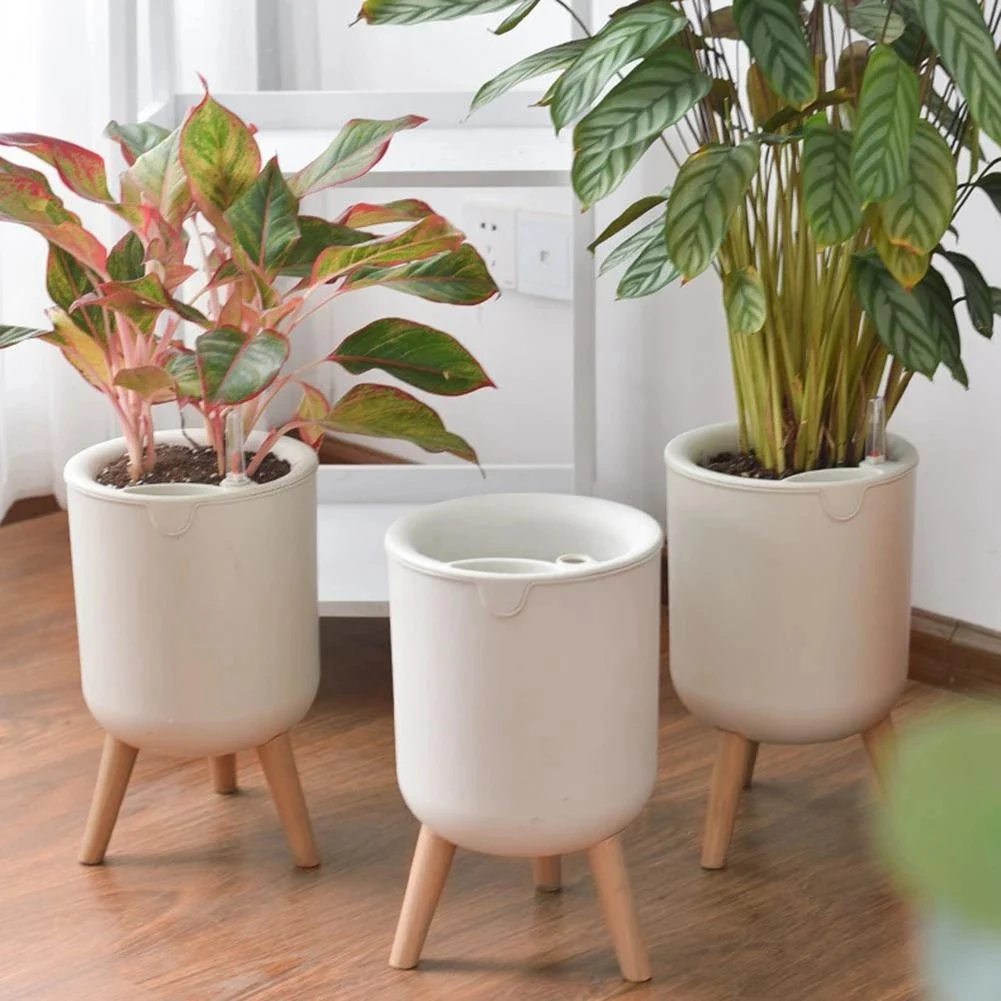 J1UL1N Household Indoor Automatic Self-Watering Flower Pot Large Floor-Standing Potted Storage Basin With Water Level Indicator
