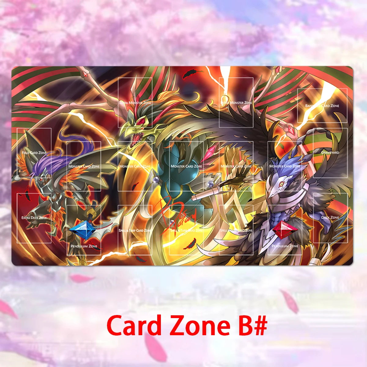 YuGiOh Play mat Black-Winged Dragon Black-Winged Assault Dragon TCG OCG CCG Trading Card Game Mat Anime Mouse Pad Desk Mat zone