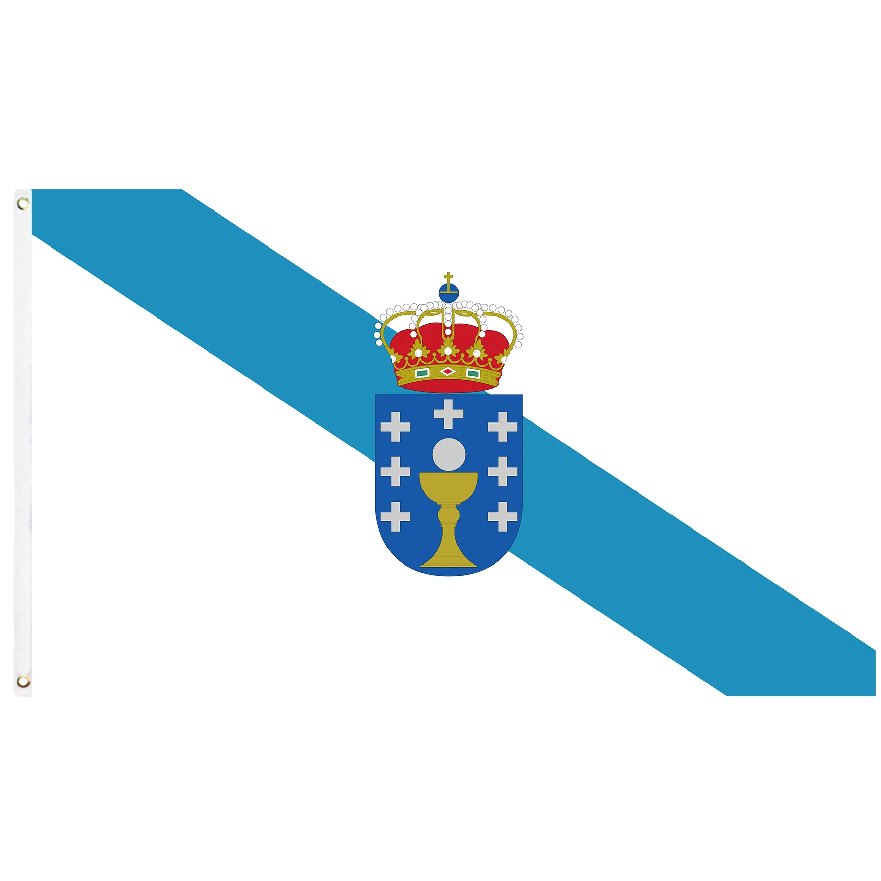 Galicia Flag Vivid Color Spanish Region of Galicia Flags Banners with Brass Grommets Indoor Porch Outdoor Decor for Women Men