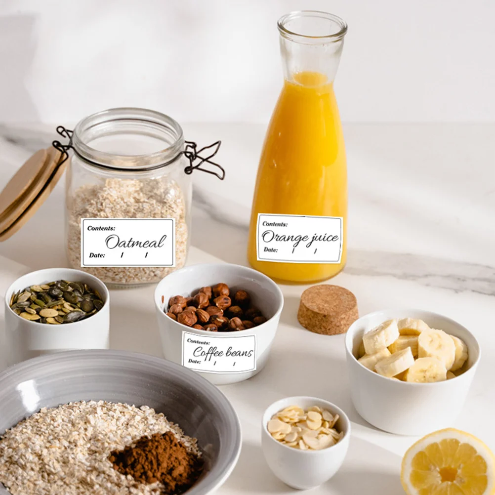 

400Pcs Food Labels Self-Adhesive Refrigerator Food Stickers Removable Freezer Date Label Kitchen Storage Organizer