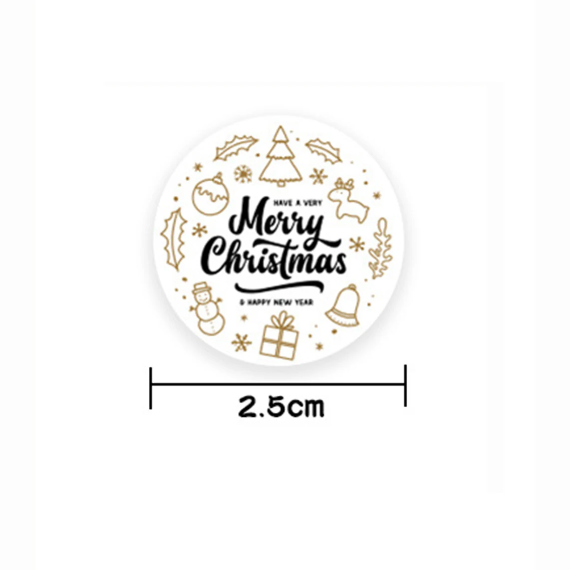 50-500Pcs Merry Christmas Stickers Thank You Decorative Stickers For Xmas Gifts Envelop Seals Cards Packages Wedding Decor