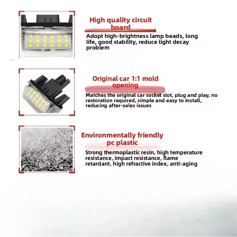2 قطعة LED لرقم لوحة ترخيص ضوء مصباح سوبر وايت خطأ مجاني تويوتا LED ضوء لوحة الترخيص