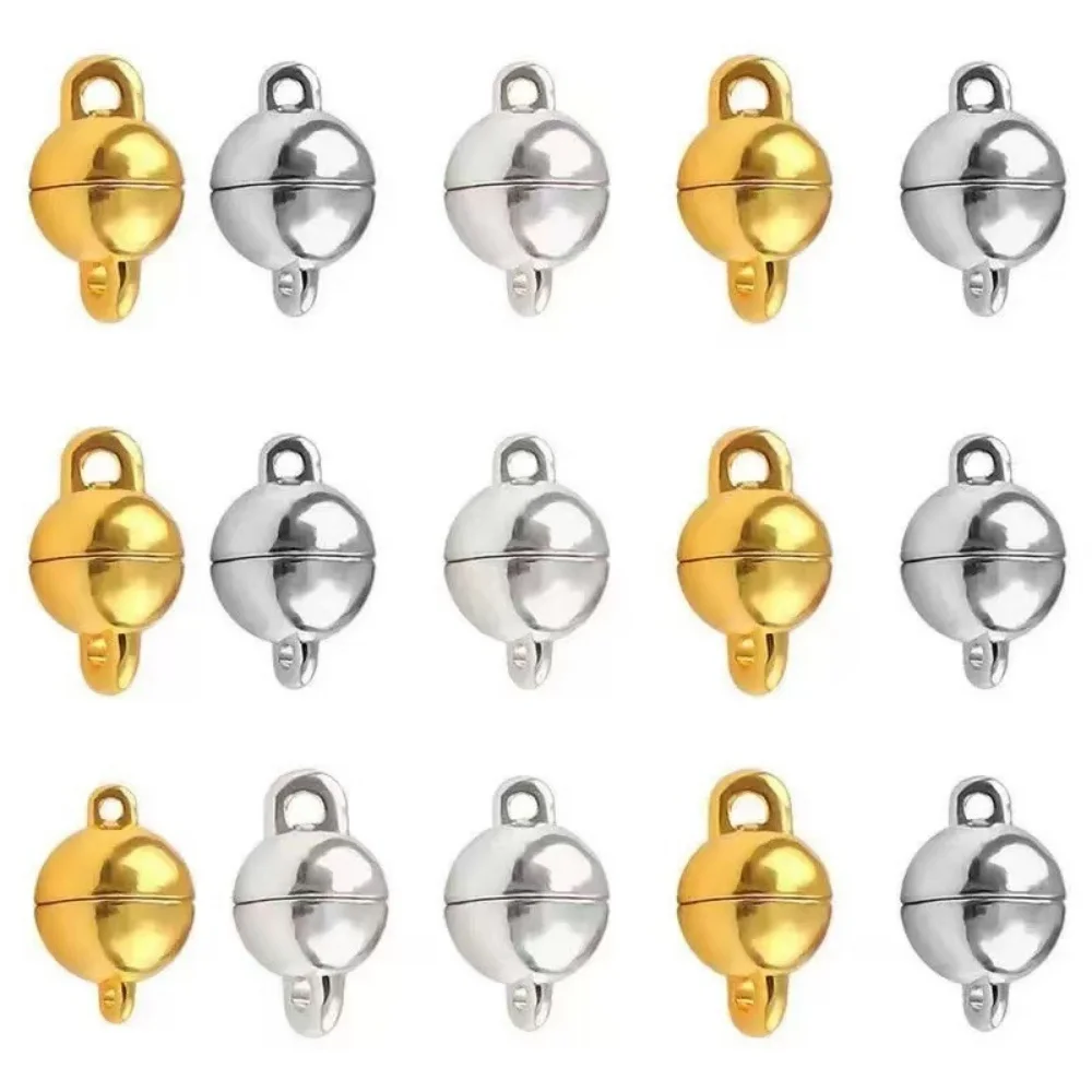 5Sets/lot 6mm Round Magnetic Clasps Copper Ball Shape End Buckle Connectors For DIY Jewelry Making Bracelets Necklace