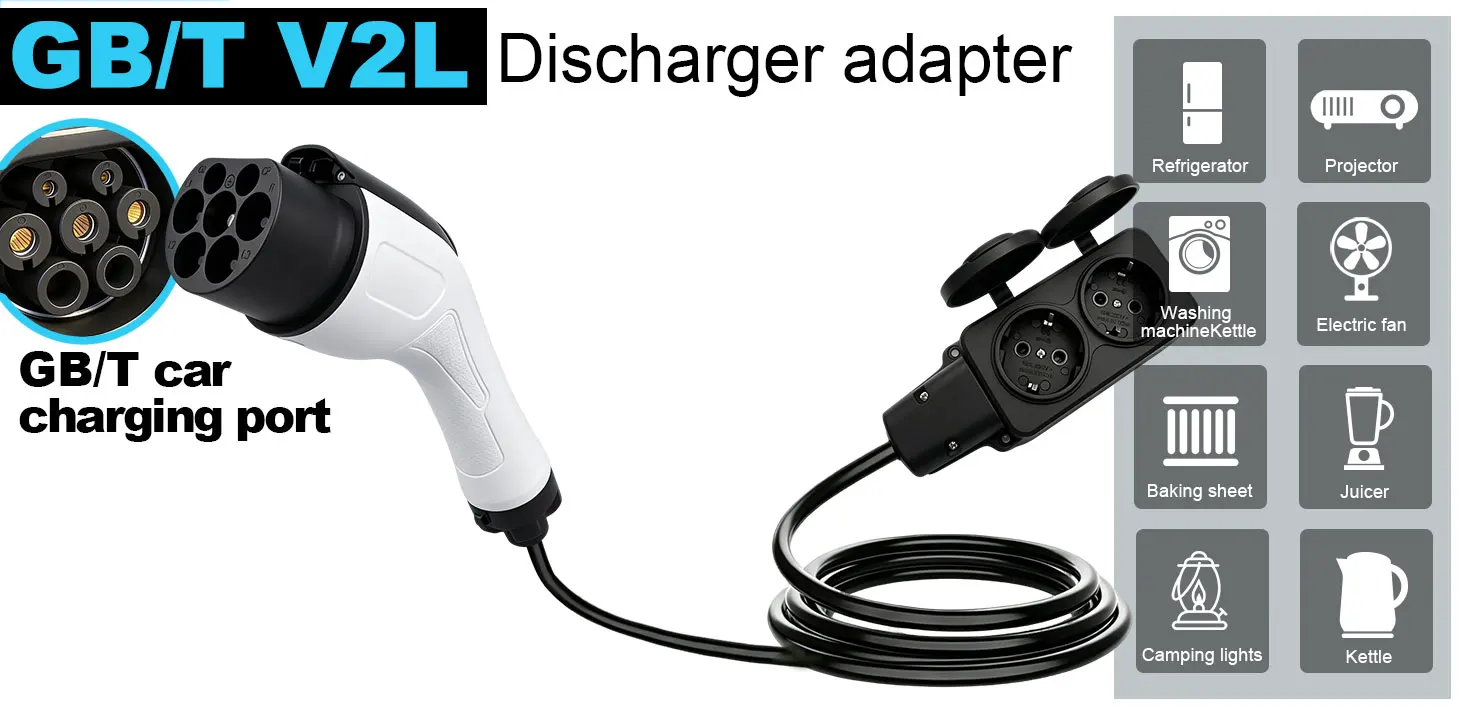 GB/T EV-Entladeadapter mit 1/3-Meter-Kabel für BYD, Xiaomi Auto, ZEEKR, XPENG, Li Auto – GBT-kompatibel, V2L-Funktion für Campingzwecke – Detail 1