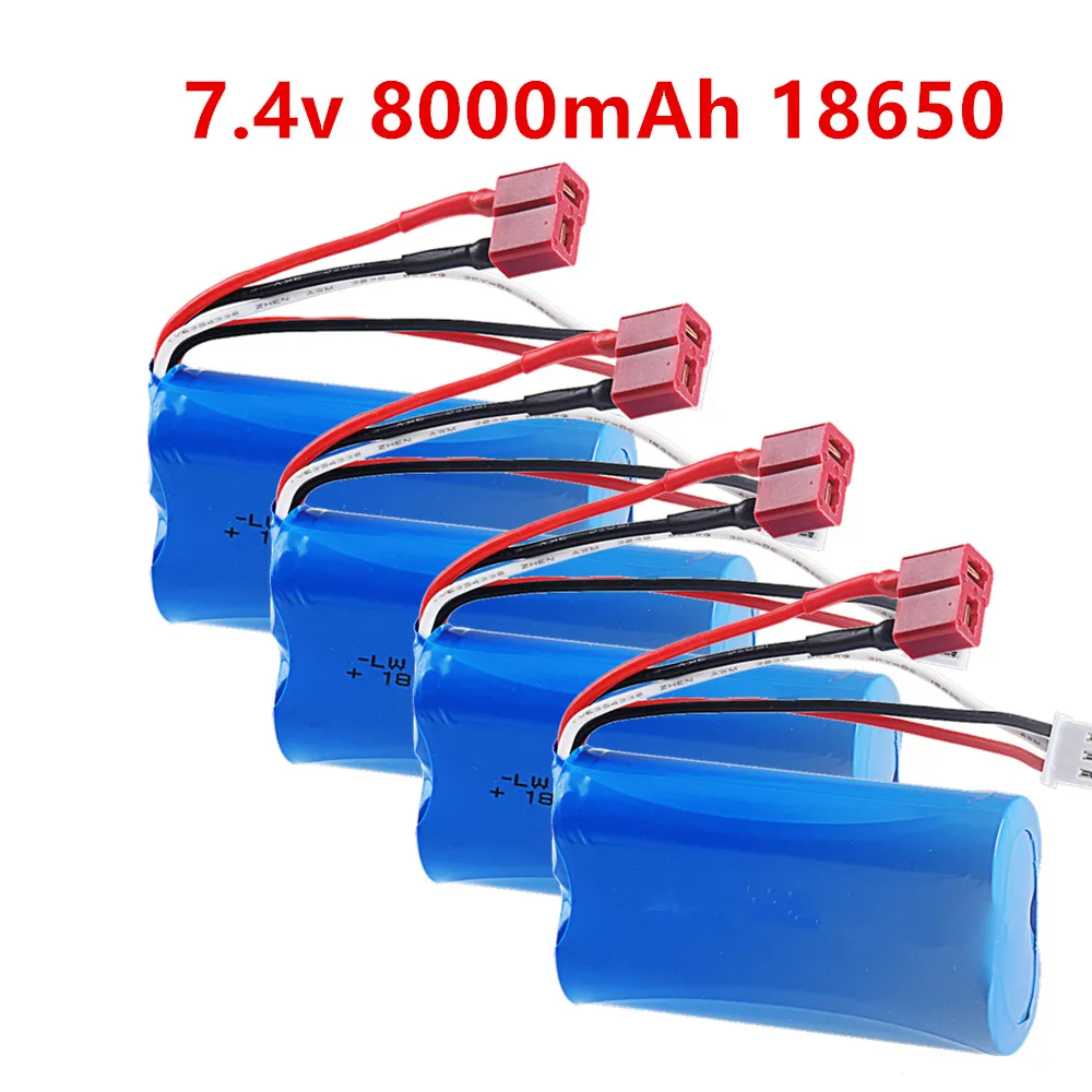 7.4V 8000mAh 18650 2S T PLUG lipo battery for Wltoys 10428/1