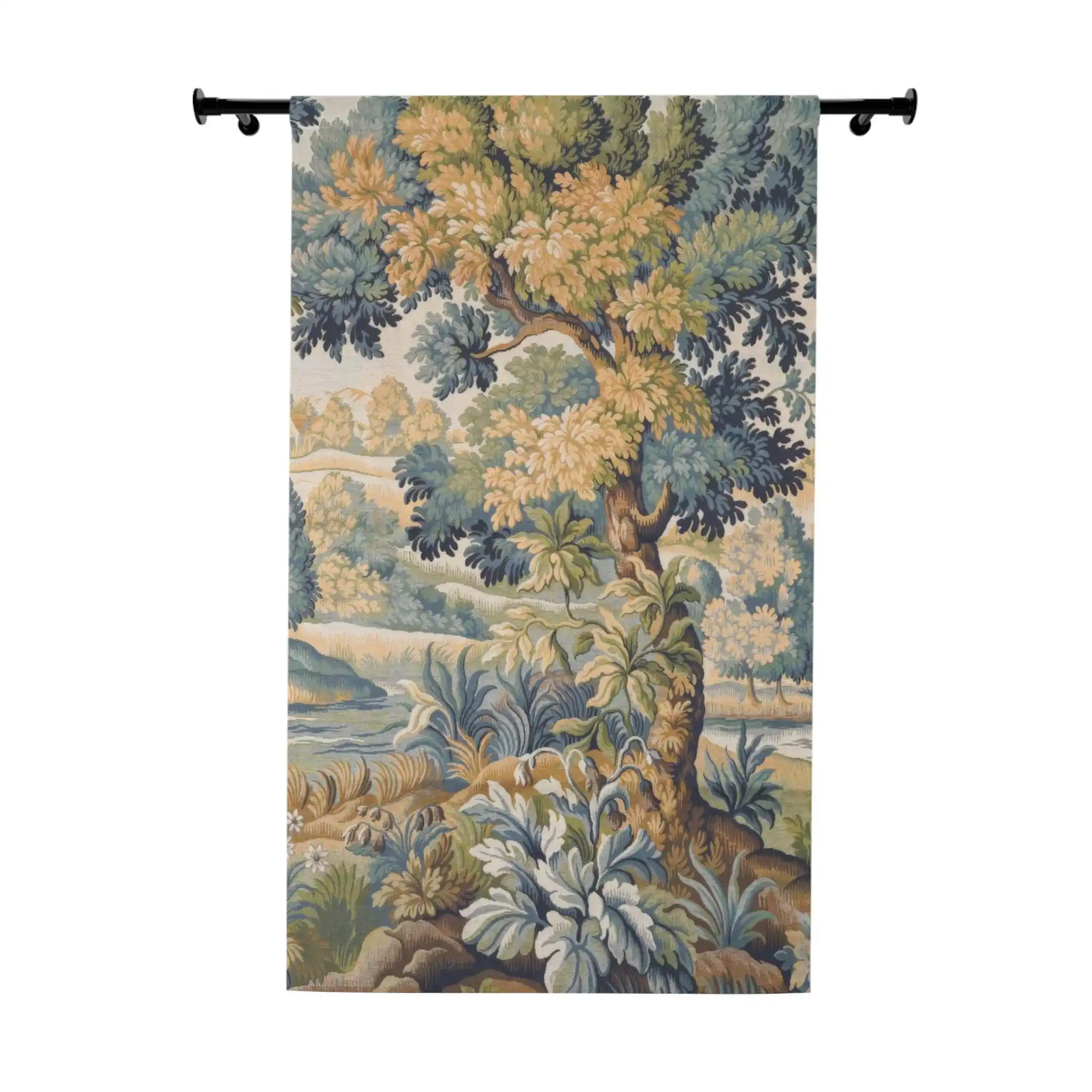 Vintage English Garden Mural Curtains for Living Room Home Decor Botanical Forest Print Window Drapes