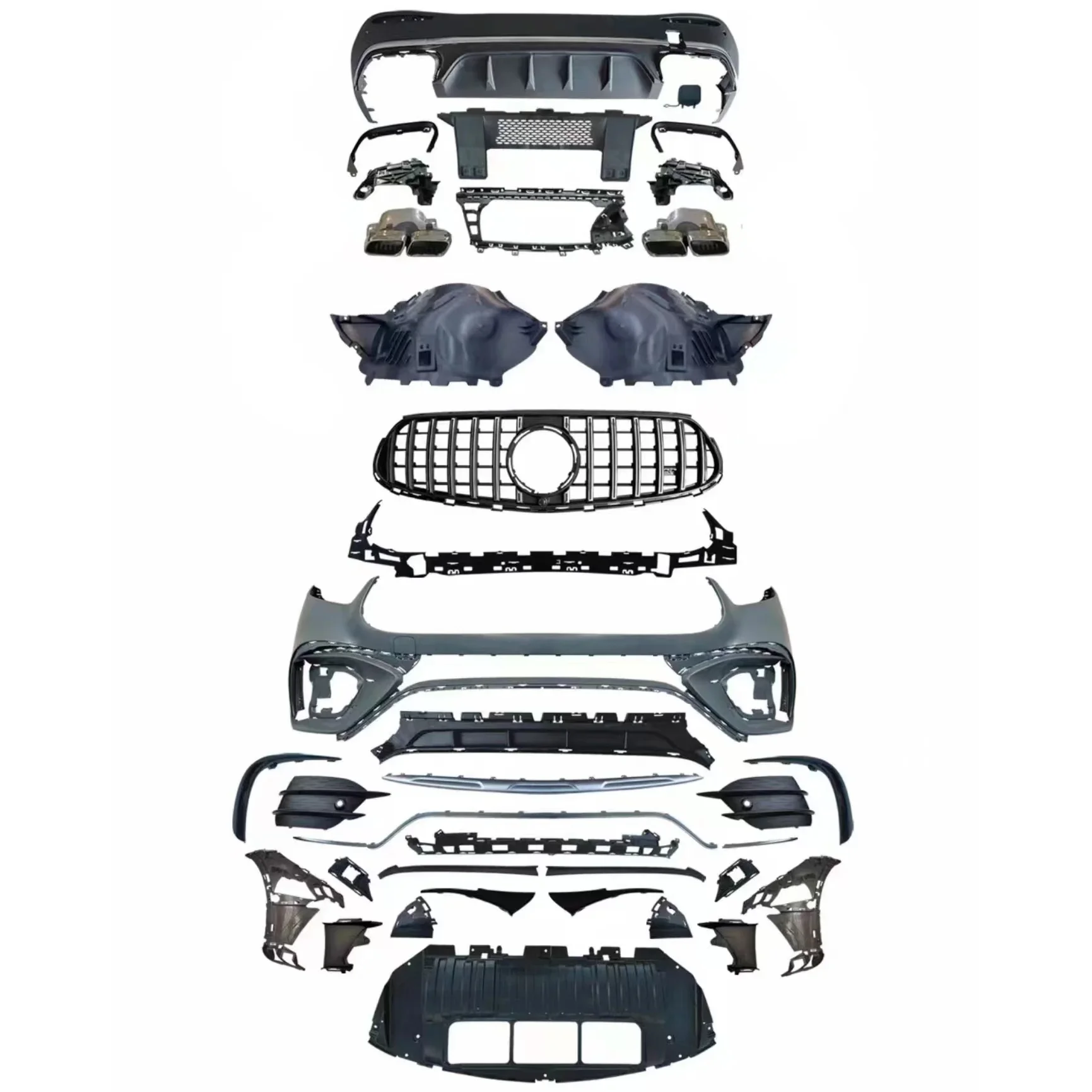 

Full Bodykit For 2023+ Mercedes Benz GLC X254 Upgrade GLC63S AMG Front Bumper Grill Rear Diffuser Exhaust Tips Body Kit