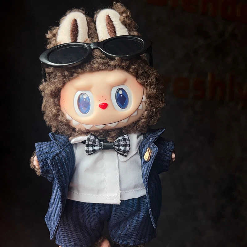 Eerste, tweede en derde generatie Labubu-babykleding, Labubu-kleding, 17 cm vinylpop, knap en cool pak, vervangende accessoires