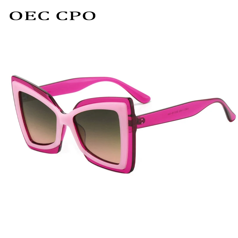 Oversize Cat Eye Sunglasses Women Fashion Leopard Gradient Sun Glasses Female UV400 Shades Eyewear Vintage MultiColor Sunshade