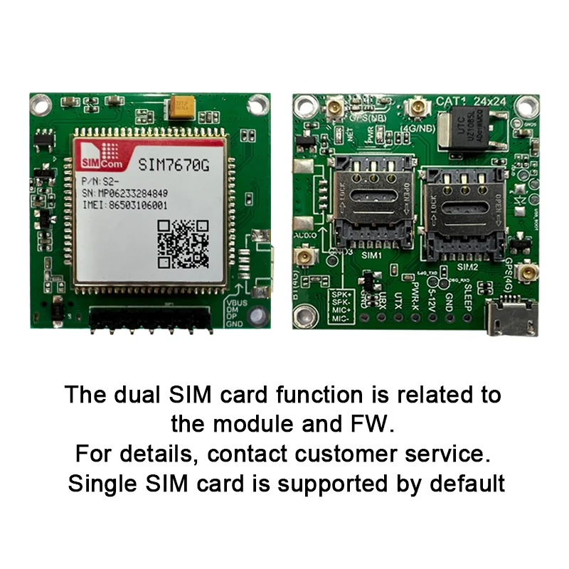 SIMCOM SIM7670G Core Board LTE Cat 1 4G Module SIM7670G-LNGV SIM7670G-MNGV GNSS(Optional) Development Breakout Kit
