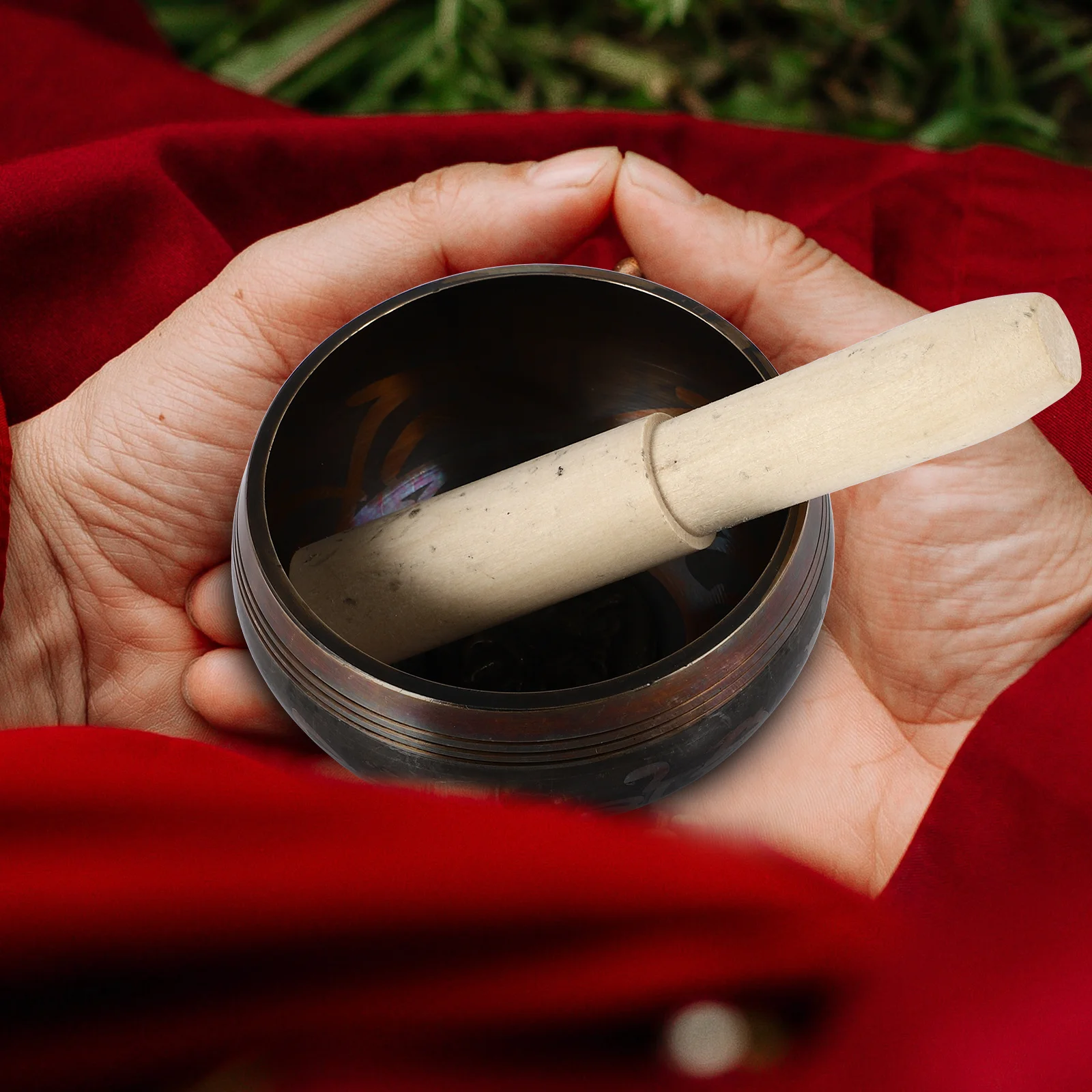 

Buddha Sound Bowl Meditation Stick Kit Suite Singing Temple Copper Handmade Yoga