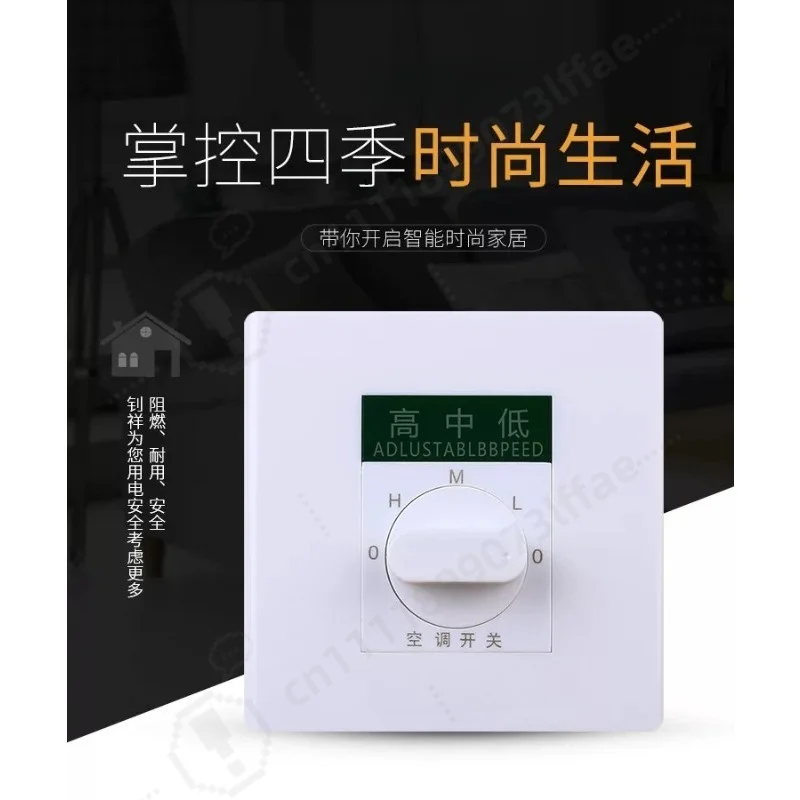 86 Type Smart Thermostat Panel 3 Speed Fan Coil Temperature Control Switch Central Air Condition Regulator Control Board