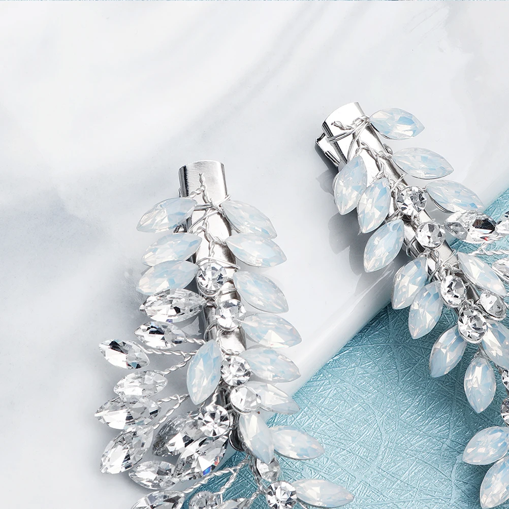 

2 Pcs Set Rhinestone Crystal Bridesmaid Girls Barrettes Clips Pin Women Hair Clips Girls Accessories Hair Bands