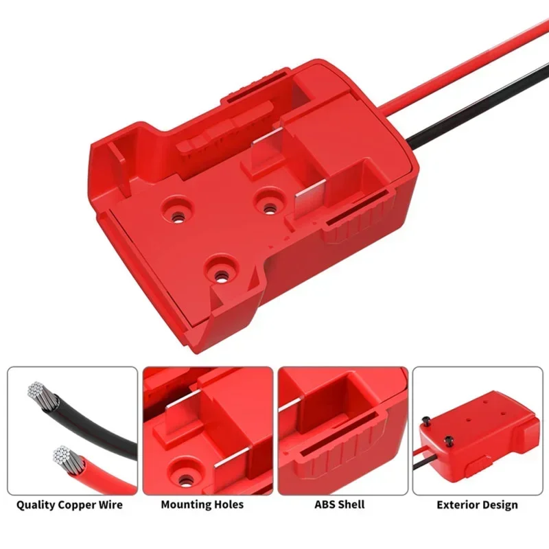 

For Milwaukee 18V Lithium Battery Power Connector for Milwaukee Battery Adapter Power Source Mount for RC Truck Robotics Toys