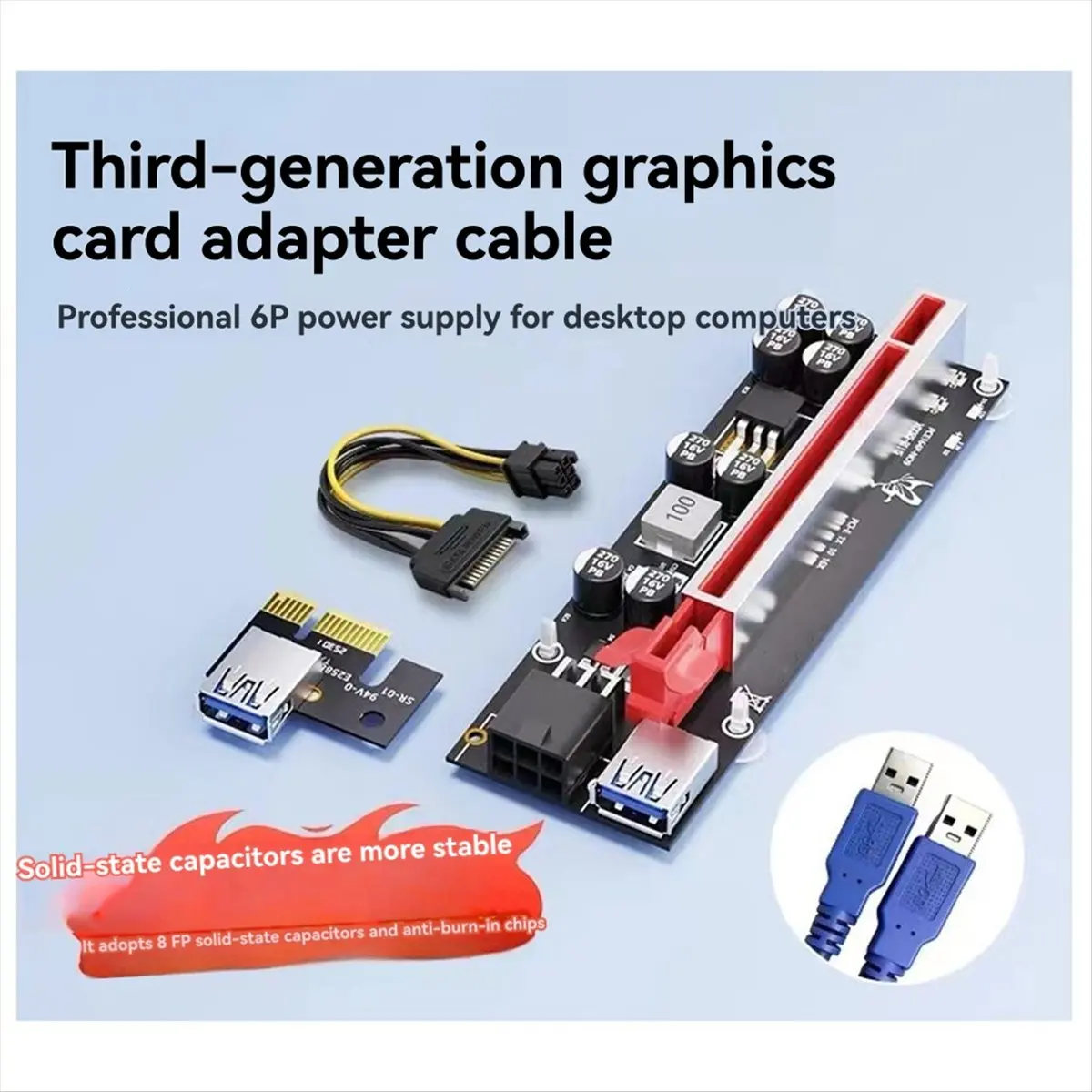 

Stable- USB3.0 PCI-E Graphics Card Extension Cable External Graphics Card PCIE1X to 16X Extension Adapter Cable Expansion Card