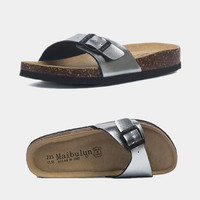 New Fashion Summer Outside Cork Slipper Women Casual Beach Mixed Color Slides Shoe