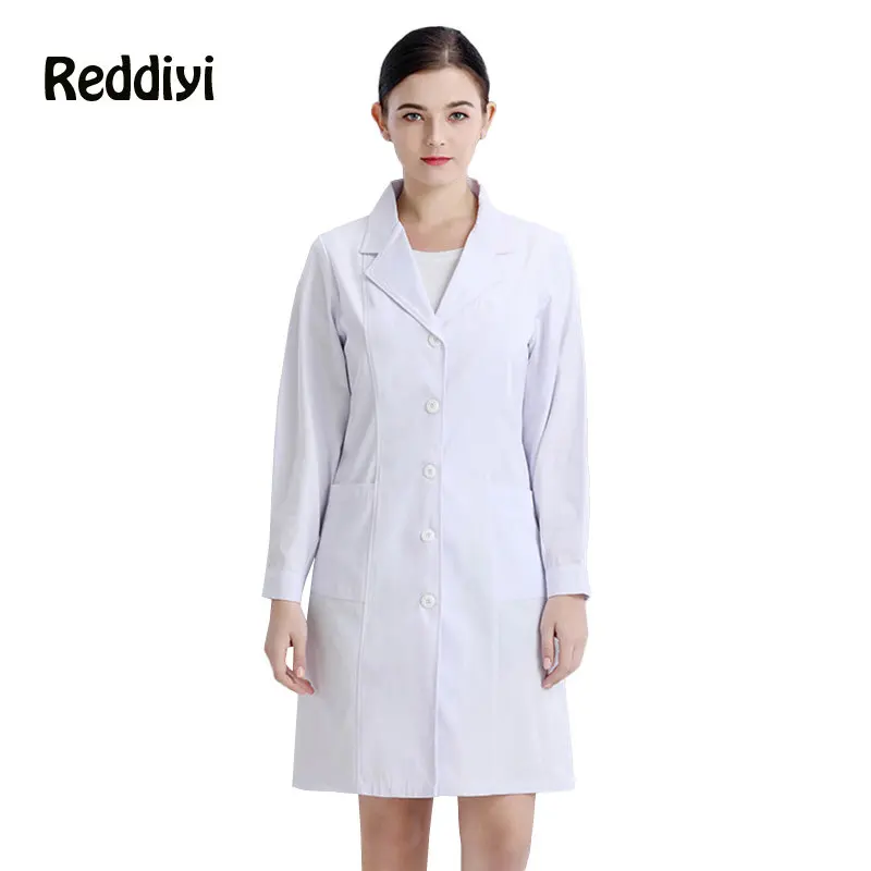 

Hospital Clinical Medical Uniform White Lab Coat Women Doctor Overalls Nursing Scrub Costume for Nurses Beautician Workwear