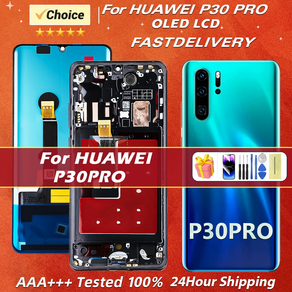 New 6.47''For HUAWEI P30 Pro For P30Pro VOG-L29 L09 AL00 L04 AL10 HW-02L LCD Display Touch Screen Digitizer Assembly Replacement