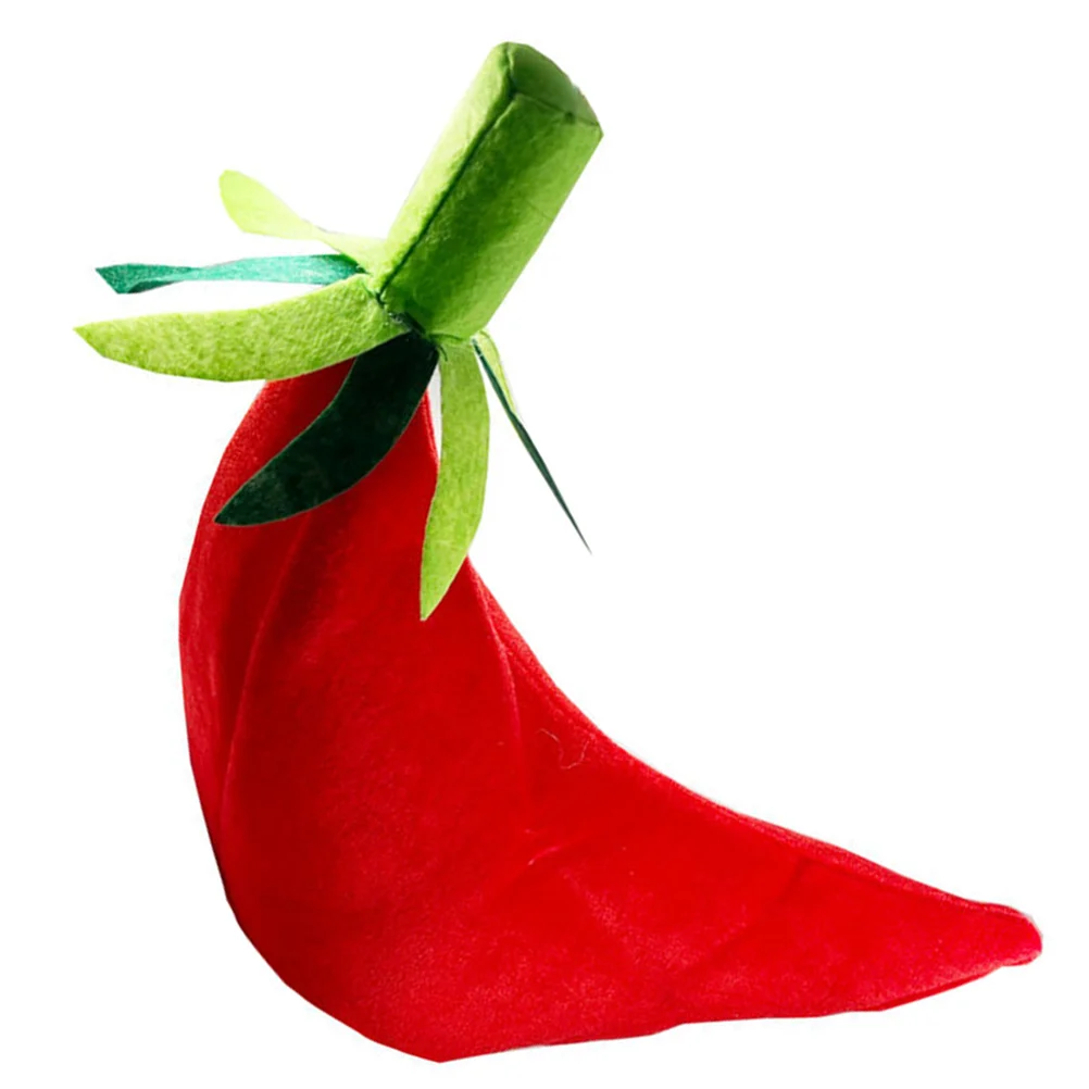 Red Pepper Hat Attractive Party Selfie Cosplay Costume Adult Chili Photo Shoot Cloth Cartoon Prop Headwear Carnival