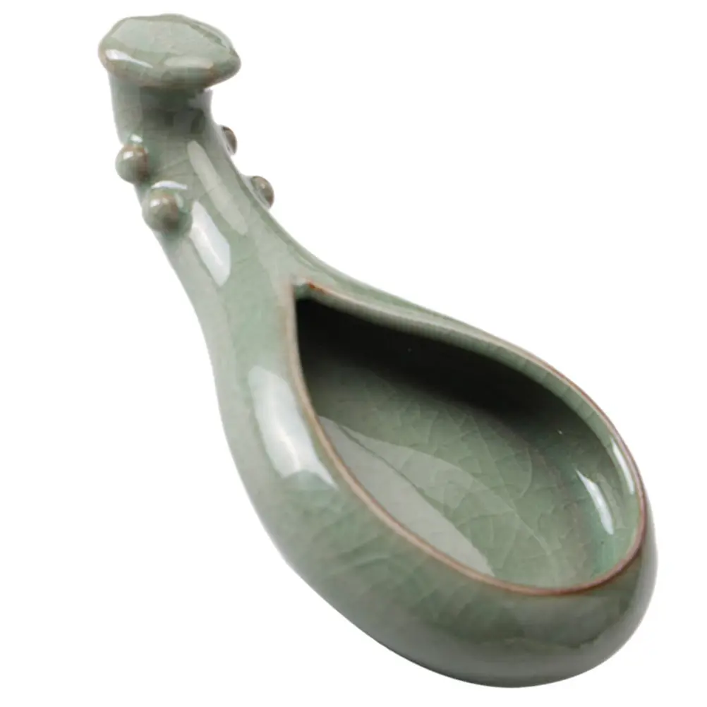 1Pcs Creative Lute Shape Ceramic Ink Dish Calligraphy Brush Tray Vintage Ink Plate Painting Tool Calligraphy Brush Tray