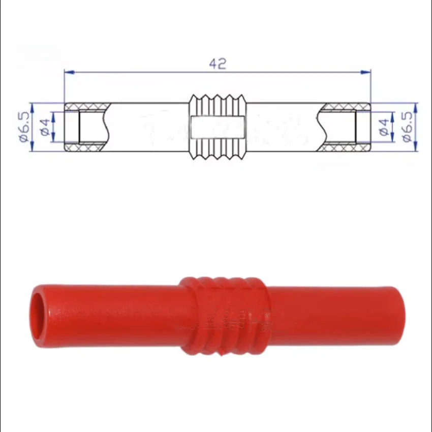 1Pcs Extension Insulated Banana Plug Connector Coupler PVC Black/Red 4mm Banana Jack Socket Female to Female Adapter red black