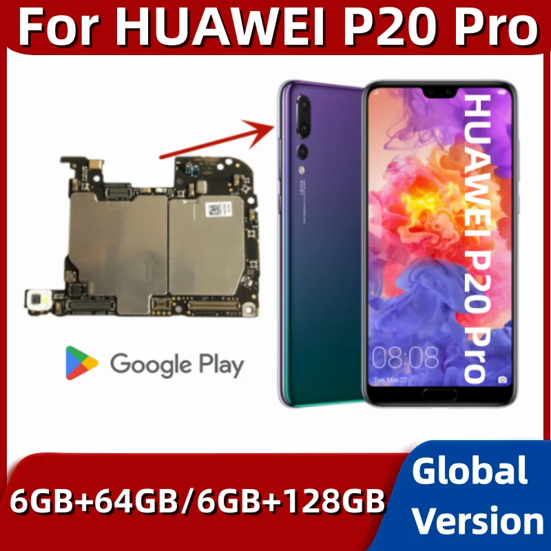 Placa base para HUAWEI P20 Pro, placa base original, 64GB 128GB ROM, con procesador Kirin 970